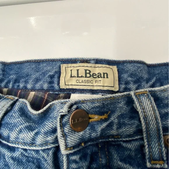 L.L. Bean Men's Flannel Lined Jeans Size 33 x 29 Classic Fit, Blue and Broken-In - Picture 12 of 12